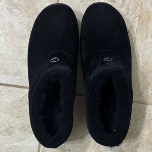 Merrell Black Suede Slip-On Clogs